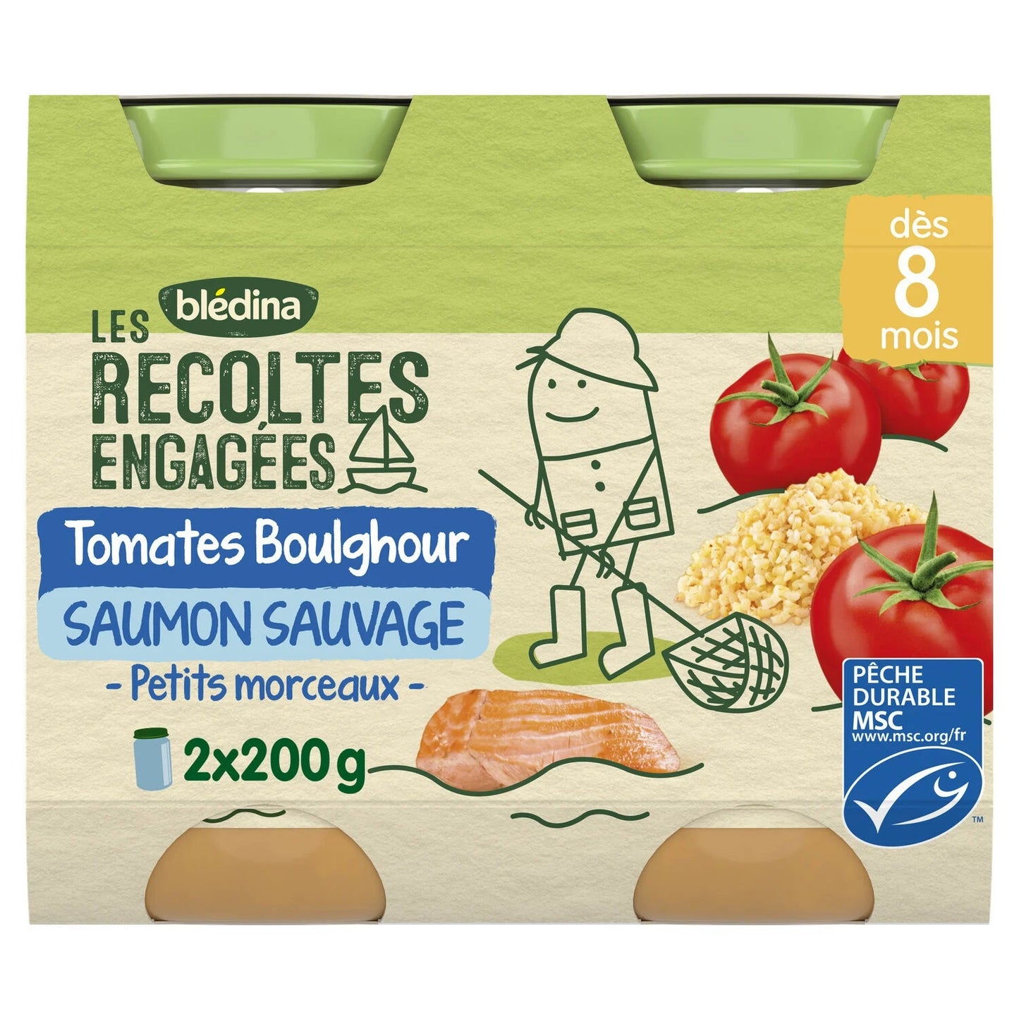 Petit pot bébé dès 8 mois tomates boulghour saumon Le...