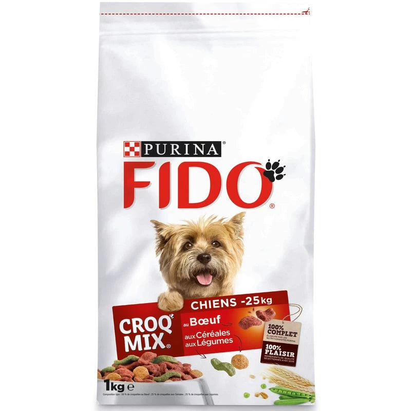Croquettes croq' mix pour chien -25kg au bœuf & légum...