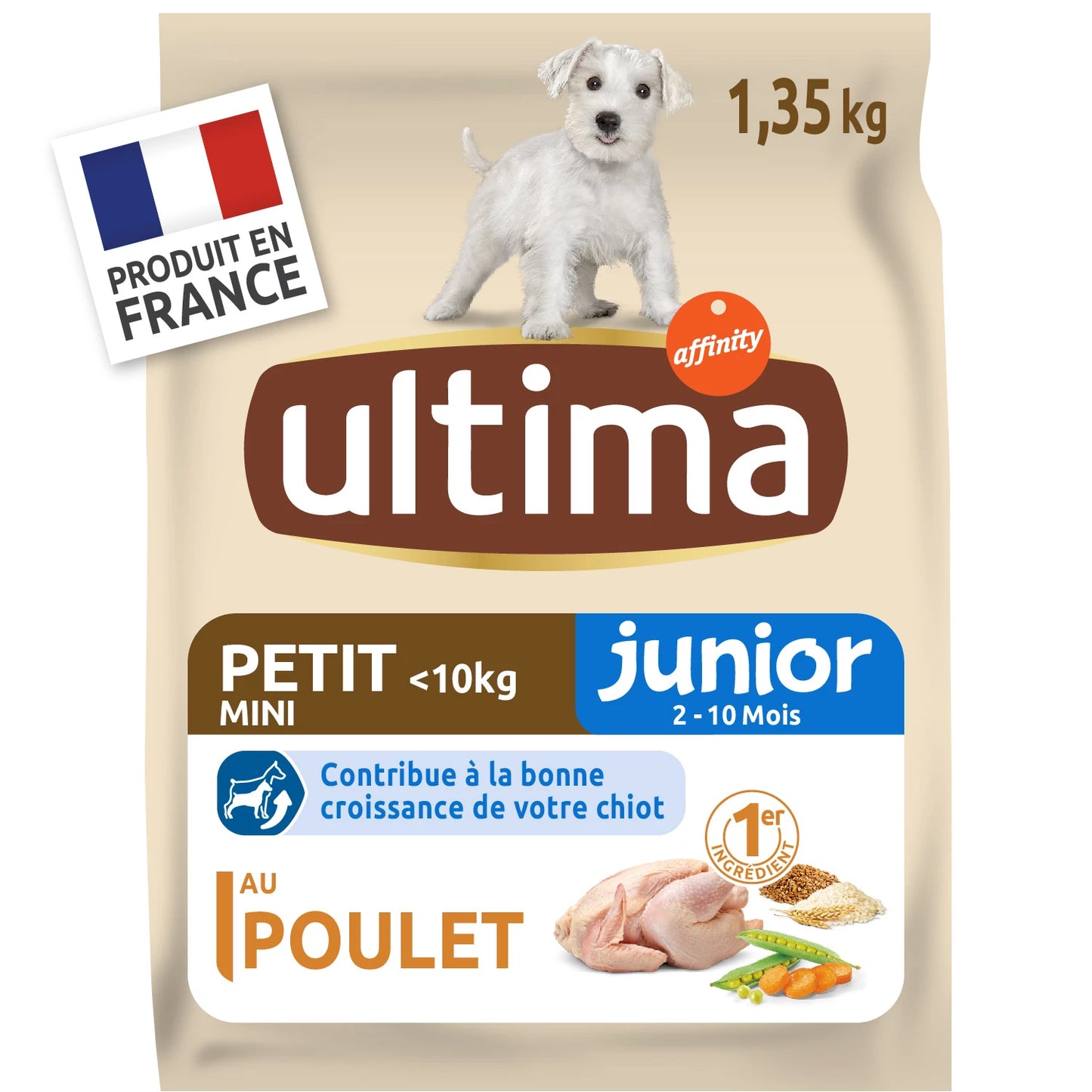 Croquettes Pour Chien Junior Mini Au Poulet 1,35kg - ...