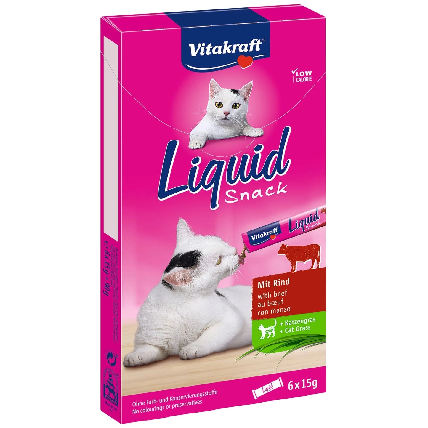 6x15g Friandise Pour Chat Liquide Snack Bœufn Liquid ...