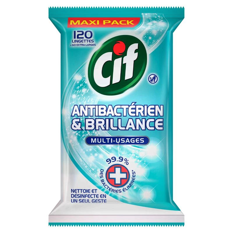 Lingette Nettoyante Multi-usages Antibactérien X120 -...
