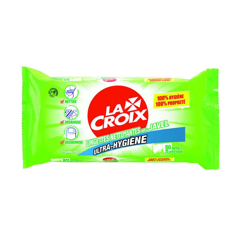 Lingettes nettoyantes avec javel ultra-hygiène x50 - ...